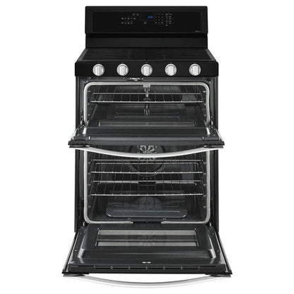6.0 Cubic Feet Gas Double Oven Range With Ez-2-Lift Hinged Grates - Black Ice