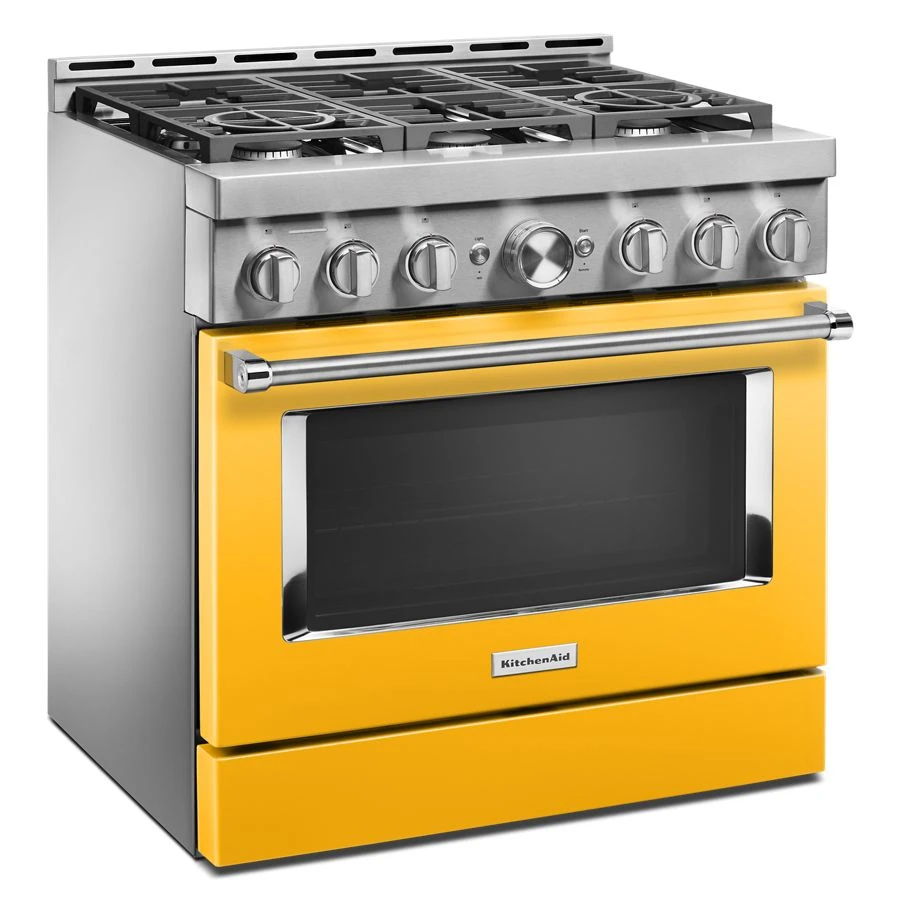 36'' Smart Commercial-Style Gas Range With 6 Burners - Yellow Pepper
