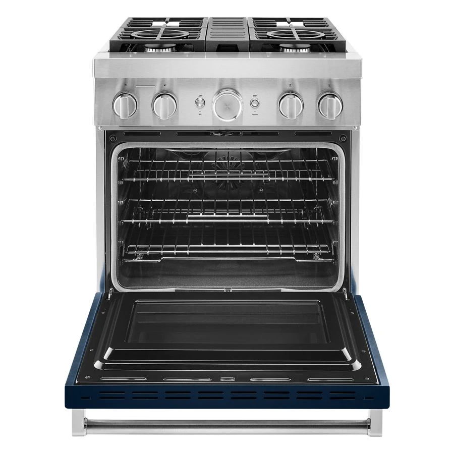 30'' Smart Commercial-Style Dual Fuel Range With 4 Burners - Ink Blue