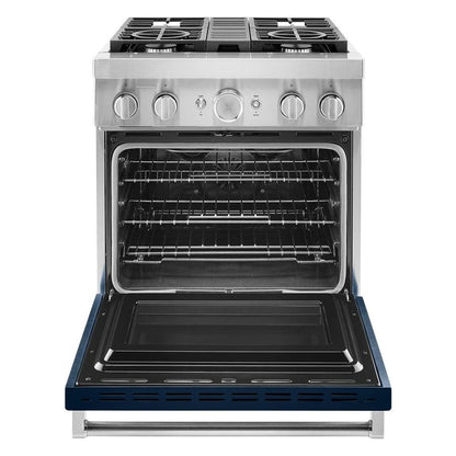 30'' Smart Commercial-Style Dual Fuel Range With 4 Burners - Ink Blue
