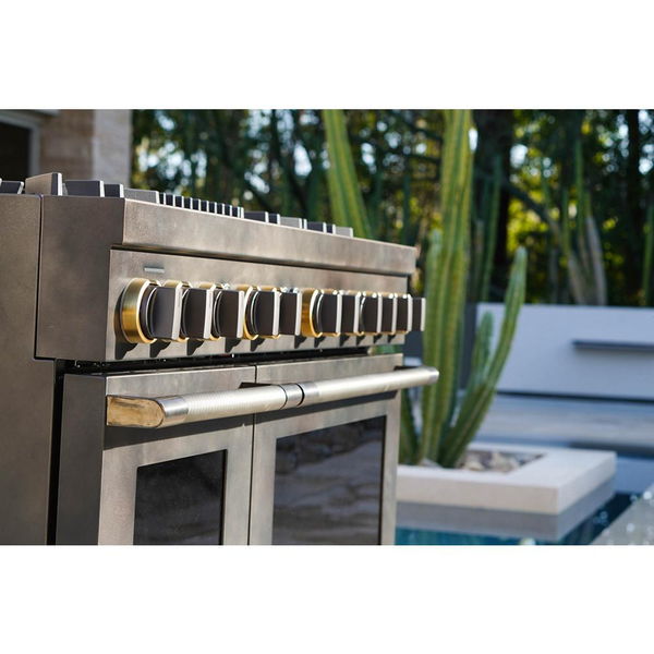 Smoke & Brass By JennAir 48" Dual-Fuel Professional-Style Range