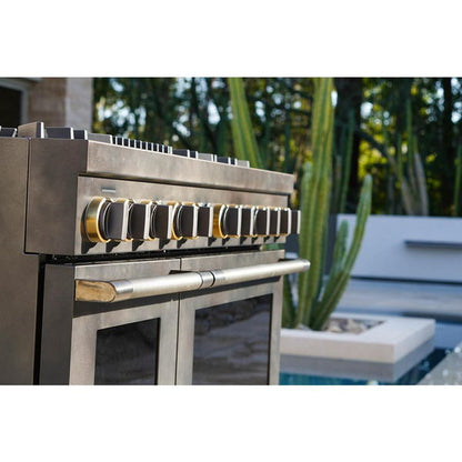Smoke & Brass By JennAir 48" Dual-Fuel Professional-Style Range