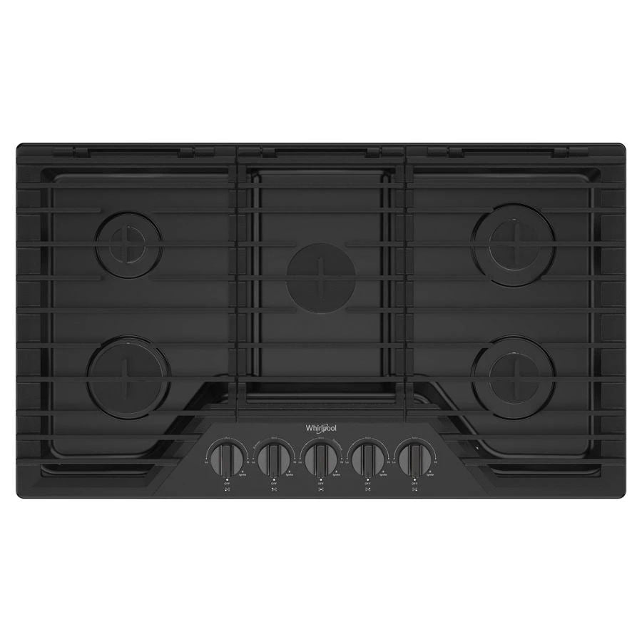 36" Gas Cooktop With Ez-2-Lift Hinged Cast-Iron Grates - Black Stainless