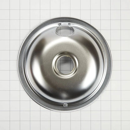 Range Electric/Cooktop 8" Round Drip Bowl (Single-Pack) - Chrome For Non-Hinged, 2-Wire Plug Cooking Elements