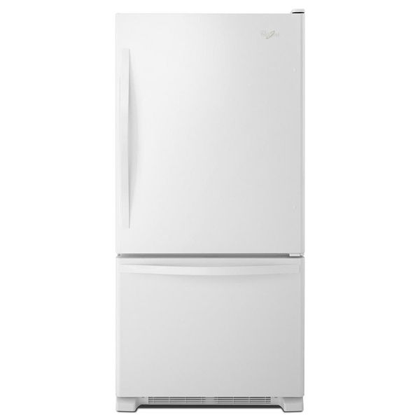 30" Wide Bottom-Freezer Refrigerator With Spillguard Glass Shelves - 18.7 Cu. Ft. - White-On-White