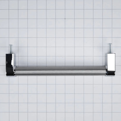 Panel-Ready Compactor Handle Kit, With Textured Straight Bar And Red Medallion Ends For Kitchenaid Model Ktts505Epa (Includes Hardware) - Stainless Steel