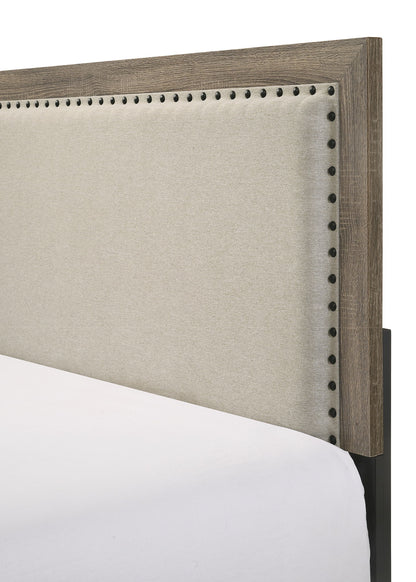 Millie - King Upholstery Bed In One Box - Warm Gray