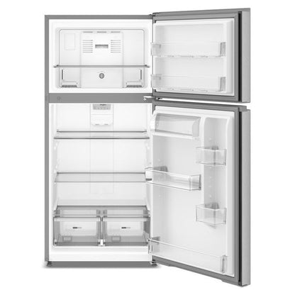 Whirlpool 30" Wide Top Freezer Refrigerator With Total Coverage Cooling, 19 Cu. Ft., Adjustable Glass Shelves - Fingerprint-Resistant Stainless Finish