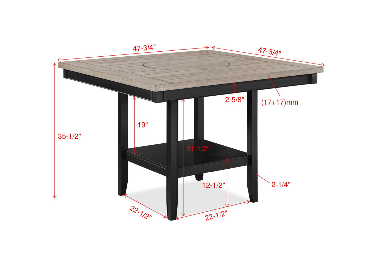 Fulton - 6 Piece Dining Room Set - Light Gray