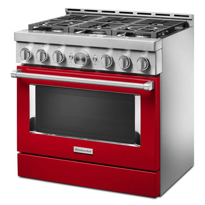 36'' Smart Commercial-Style Gas Range With 6 Burners - Passion Red