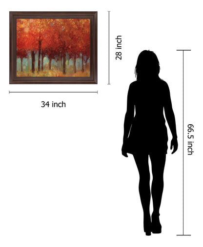 Crimson Canopy - 28" x 34" Framed Wall Art