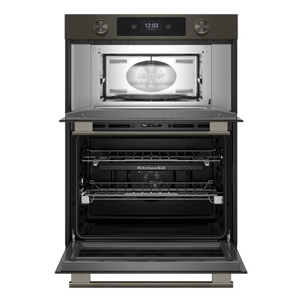 30" Smart Electric Combo Wall Oven With Intelligent Cooking Camera - Black Ore