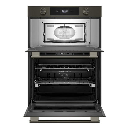 30" Smart Electric Combo Wall Oven With Intelligent Cooking Camera - Black Ore