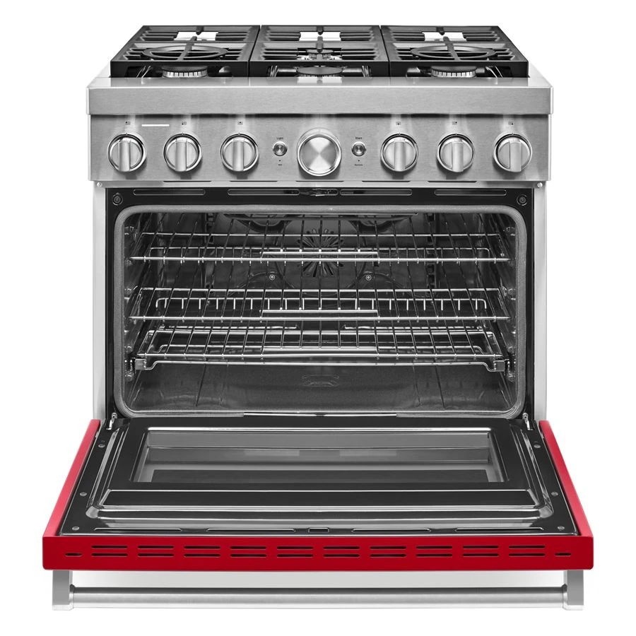 36'' Smart Commercial-Style Dual Fuel Range With 6 Burners - Passion Red