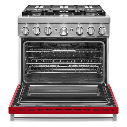 36'' Smart Commercial-Style Dual Fuel Range With 6 Burners - Passion Red