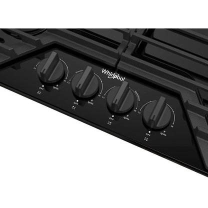 30" Gas Cooktop With Ez-2-Lift Hinged Cast-Iron Grates, 5K BTU Simmer Burner - Black