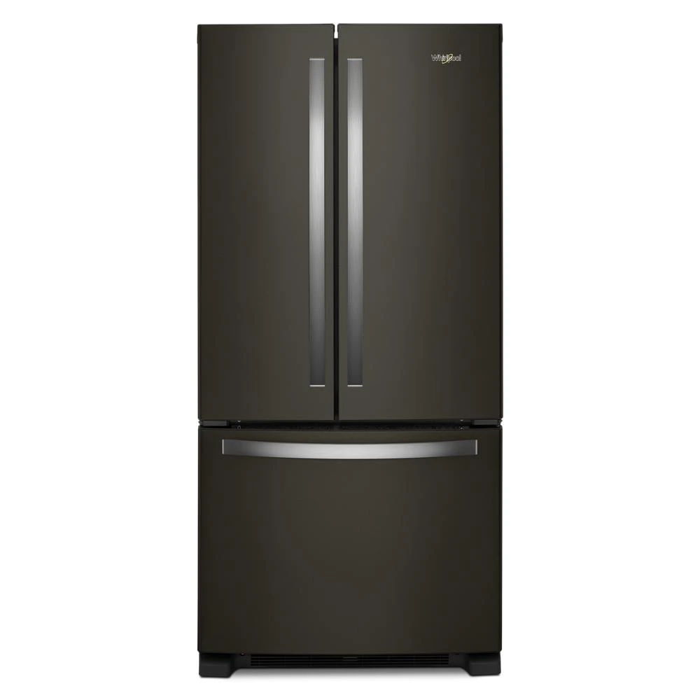 33" Wide French Door Refrigerator, 22 Cubic Feet - Black Stainless