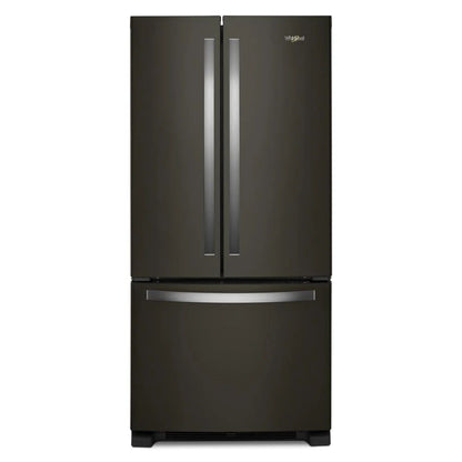 33" Wide French Door Refrigerator, 22 Cubic Feet - Black Stainless