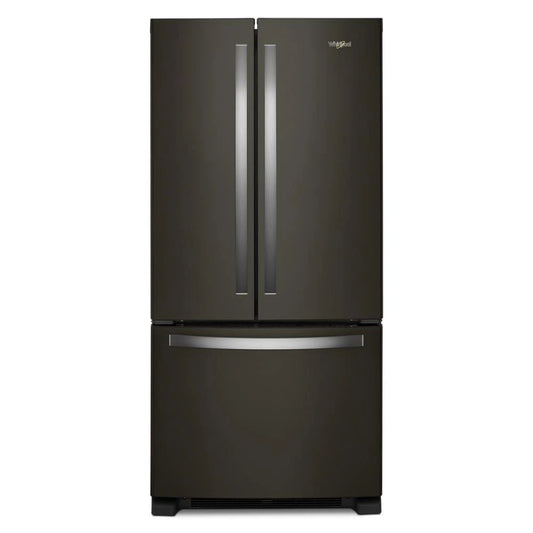 33" Wide French Door Refrigerator, 22 Cubic Feet - Black Stainless