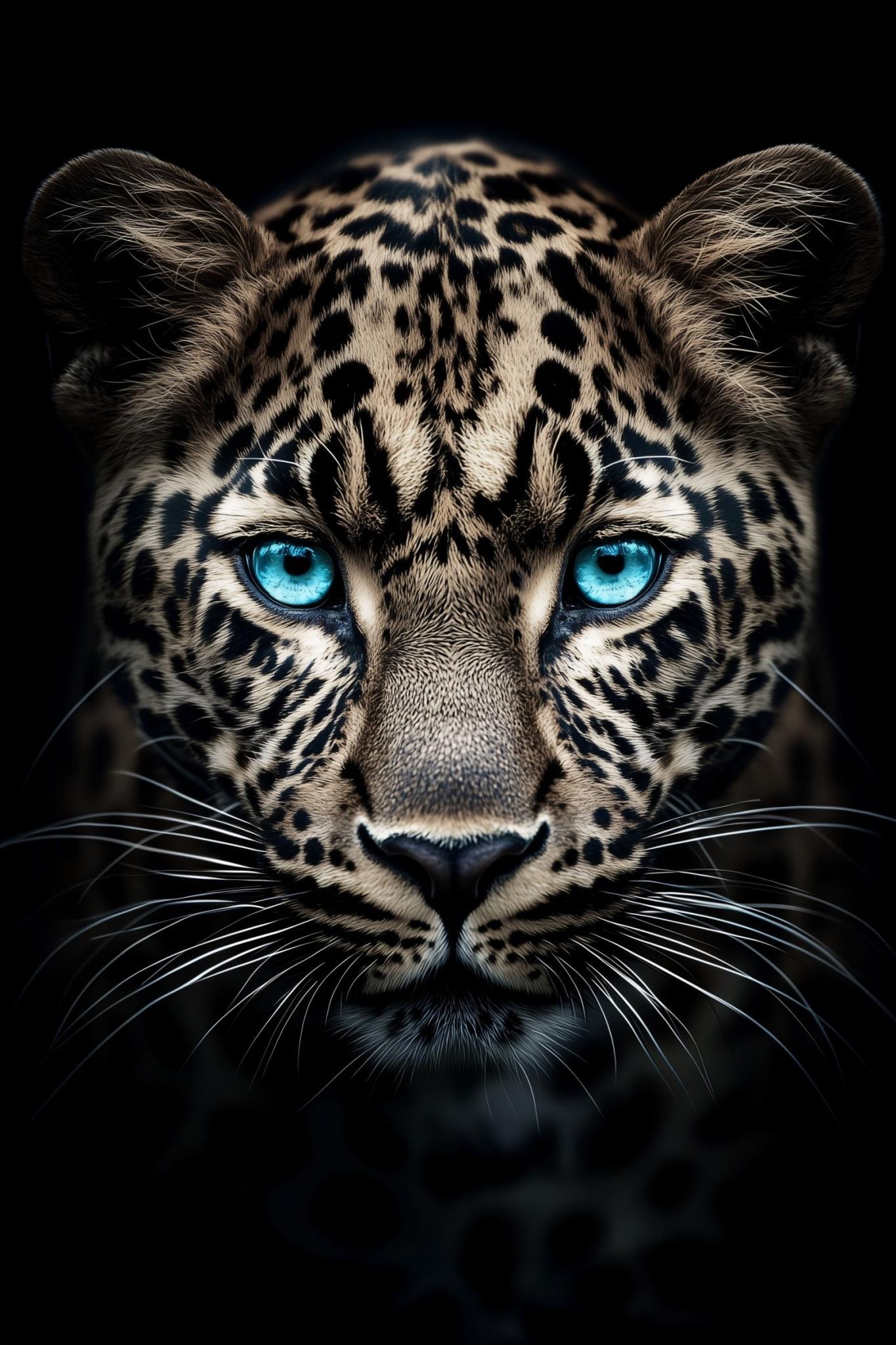 Azure Gaze Majesty - 40" x 60" Framed Wall Art