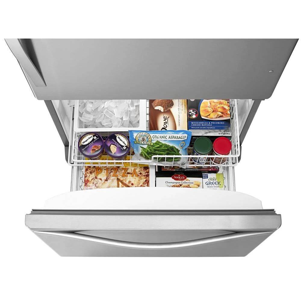 33" Wide Bottom-Freezer Refrigerator With Spillguard Glass Shelves - 22 Cu. Feet - Stainless Steel