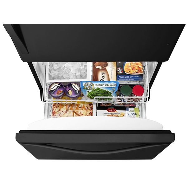 30" Wide Bottom-Freezer Refrigerator With Spillguard Glass Shelves - 18.7 Cu. Ft. - Black-On-Black