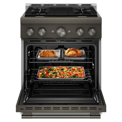 KitchenAid 30" 4 Burner Commercial-Style Gas Range With No Preheat Air Fry Mode - Black Ore