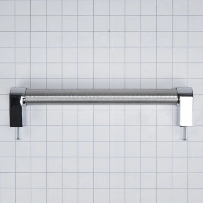 Panel-Ready Compactor Handle Kit, With Textured Straight Bar And Red Medallion Ends For Kitchenaid Model Ktts505Epa (Includes Hardware) - Stainless Steel