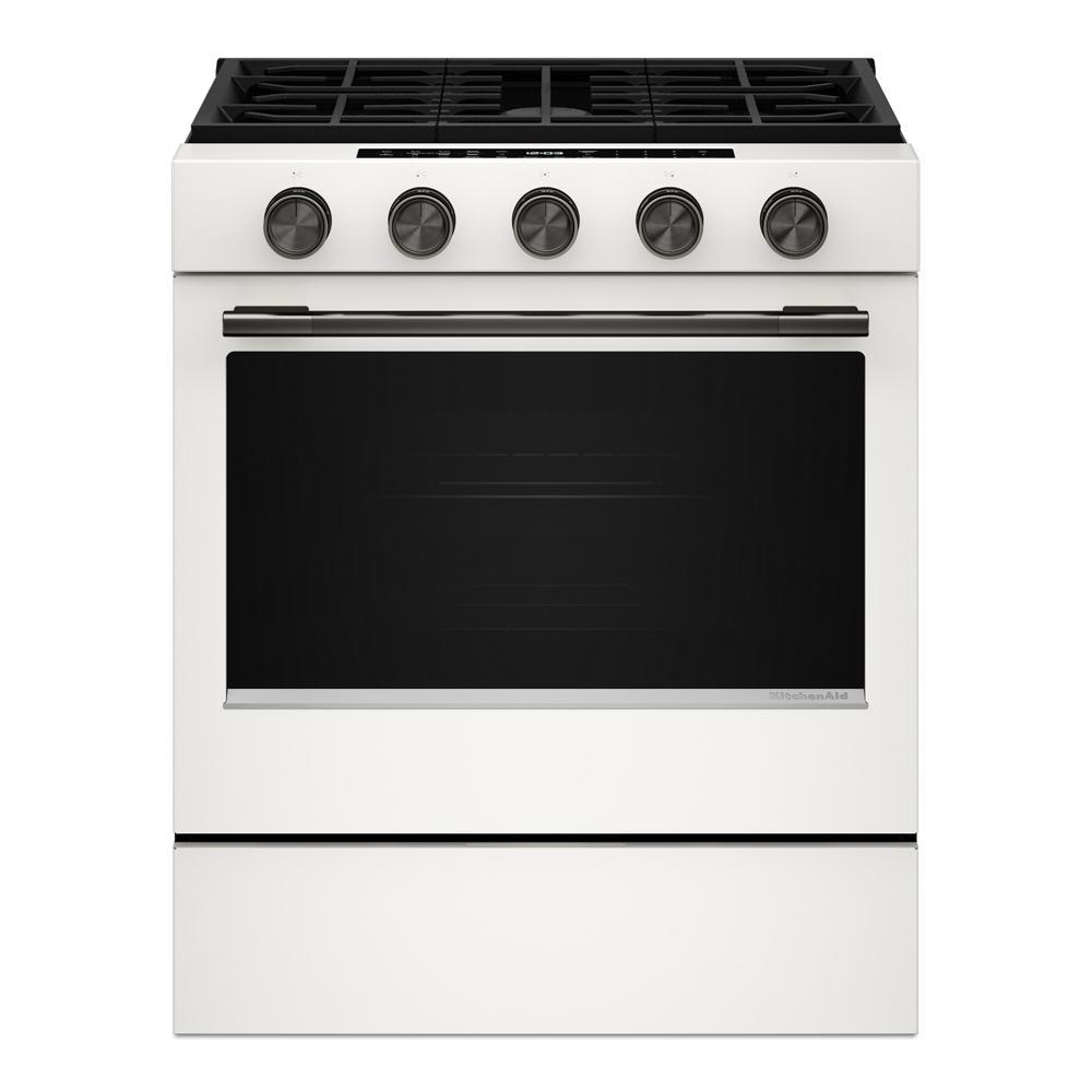 5.0 Cu. Ft. Smart Slide-In Gas Range With Convection Cooking Modes And 2-In-1 Burner - Porcelain White