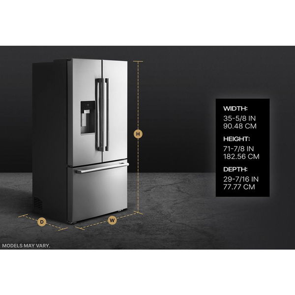 Rise 36" Counter-Depth French Door Refrigerator With External Dispenser