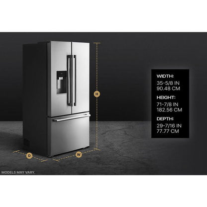 Rise 36" Counter-Depth French Door Refrigerator With External Dispenser