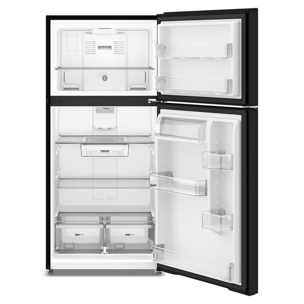 Whirlpool 30" Wide Top Freezer Refrigerator With Total Coverage Cooling, 19 Cu. Ft., Reversible doors - Black