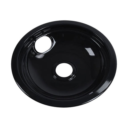 Range Electric/Cooktop 8" Round Drip Bowl (Single-Pack) - Black For Non-Hinged, 2-Wire Plug Cooking Elements - Black