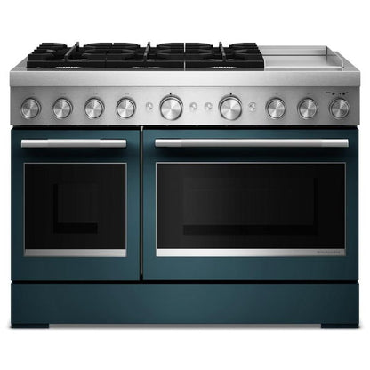 48" 6 Burner Commercial-Style Dual Fuel Range With Griddle - Agave