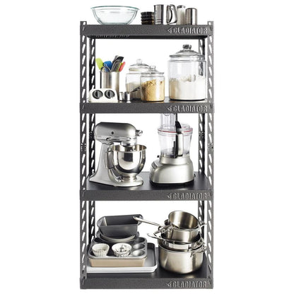 30" Wide Ez Connect Rack With Four 15" Deep Shelves - Hammered Granite
