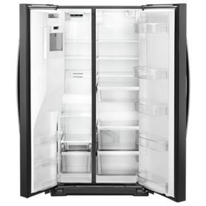 36" Wide Counter Depth Side-By-Side Refrigerator, 21 Cubic Feet - Black