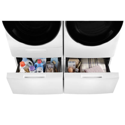 15.5" Pedestal For Front Load Washer And Dryer With Storage - White