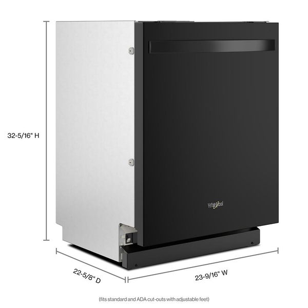 44 dBA Ada Compliant Dishwasher Flush With Cabinets With 3rd Rack - Black