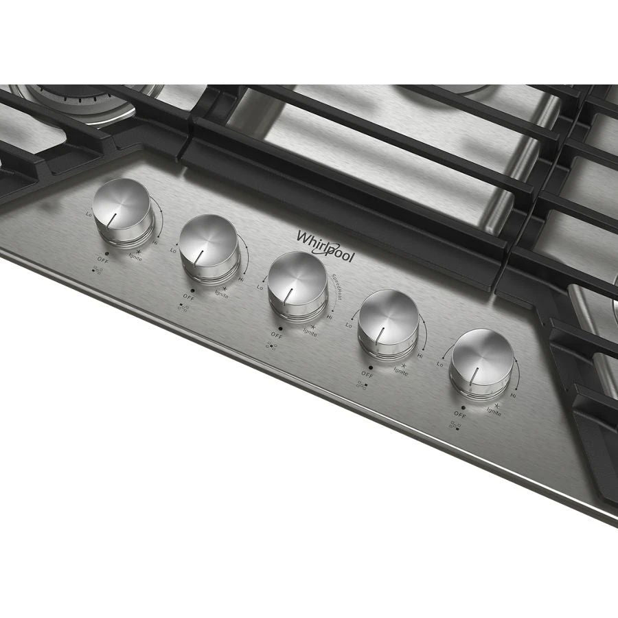 36" Gas Cooktop With 5 Burners And Ez-2-Lift Hinged Cast-Iron Grates - Stainless Steel
