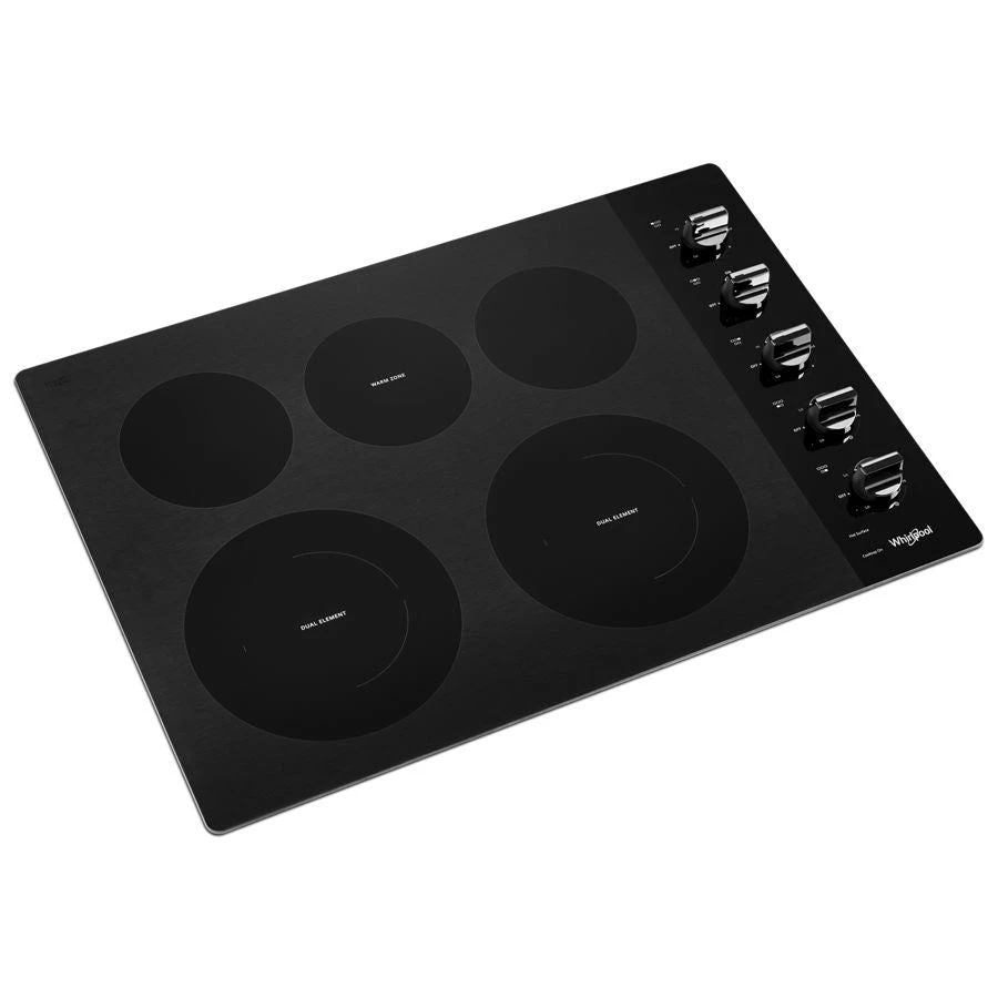 30" Electric Ceramic Glass 5-Burner Cooktop With Two Dual Radiant Elements - Black
