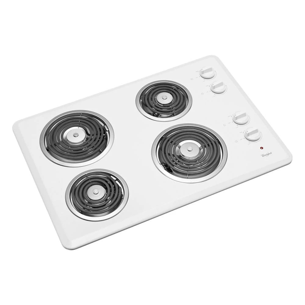 30" Electric Cooktop - White