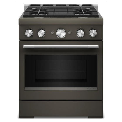 KitchenAid 30" 4 Burner Commercial-Style Gas Range With No Preheat Air Fry Mode - Black Ore