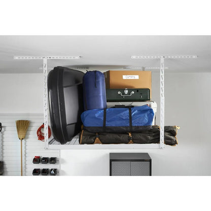 Overhead Gearloft Storage Rack 4X4 Feet - Hammered White
