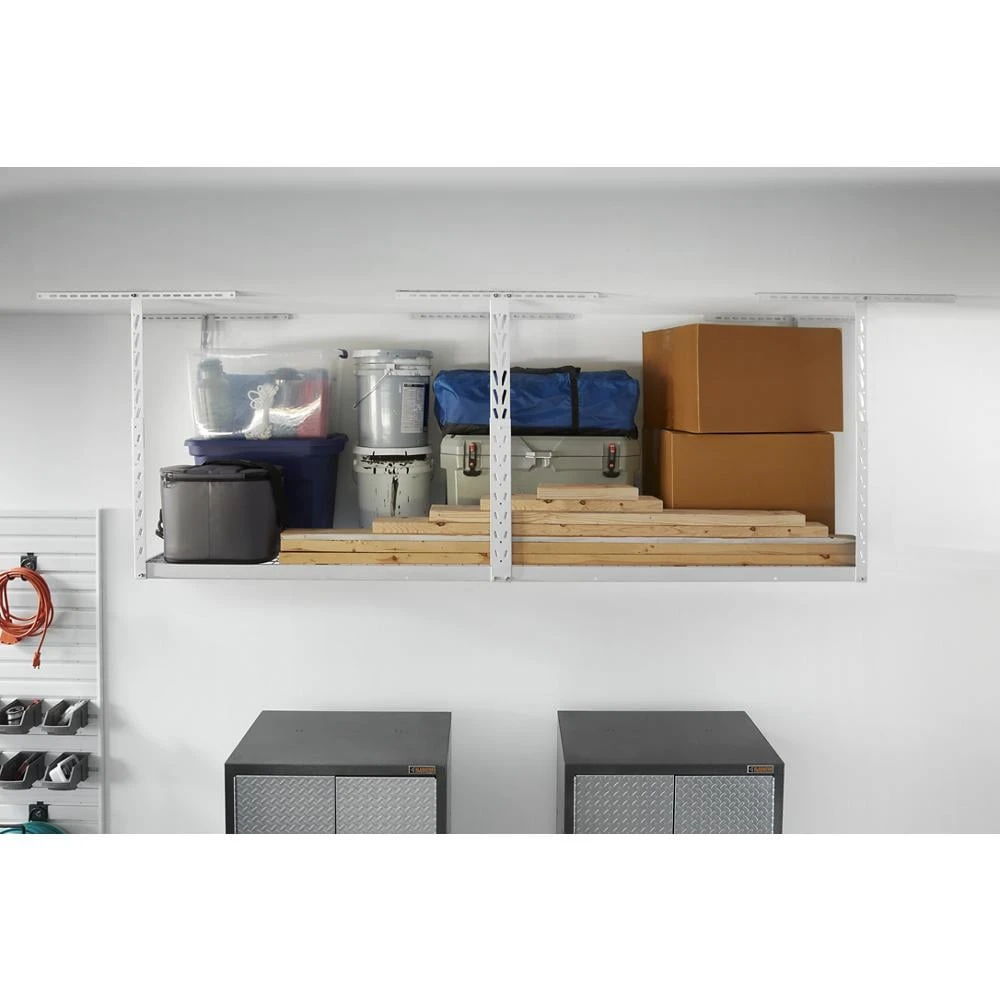 Overhead Gearloft Storage Rack 2 X 8 Feet - Hammered White