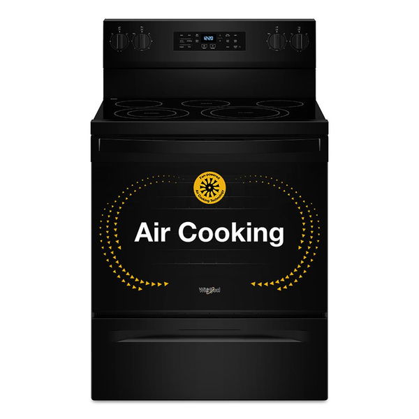 30" Energy Star Electric Range With Air Cooking Technology, No Preheat Air Fry And Air Baking And Self Clean - Black