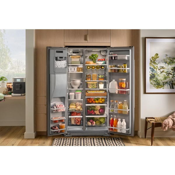 20.8 Cu. Ft. Counter-Depth Side-By-Side Refrigerator With Exterior Ice And Water Dispenser In Printshield Finish