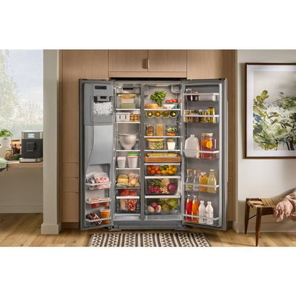 20.8 Cu. Ft. Counter-Depth Side-By-Side Refrigerator With Exterior Ice And Water Dispenser In Printshield Finish