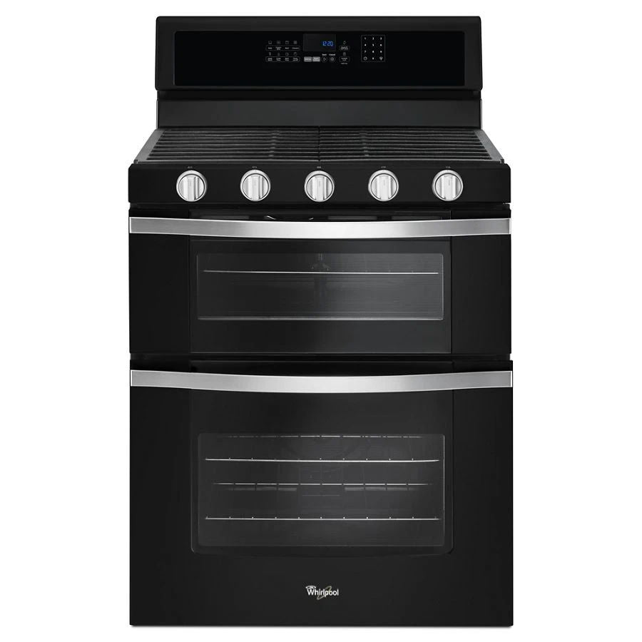 6.0 Cubic Feet Gas Double Oven Range With Ez-2-Lift Hinged Grates - Black Ice
