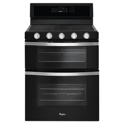 6.0 Cubic Feet Gas Double Oven Range With Ez-2-Lift Hinged Grates - Black Ice