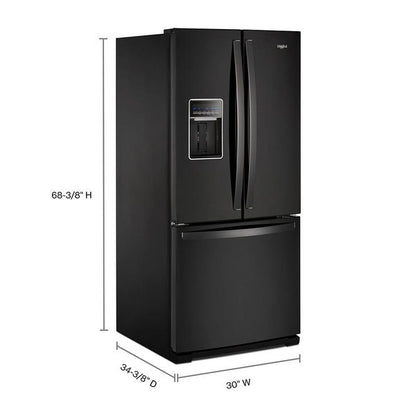 30" Wide French Door Refrigerator, 20 Cu. Ft., Adaptive Defrost - Black